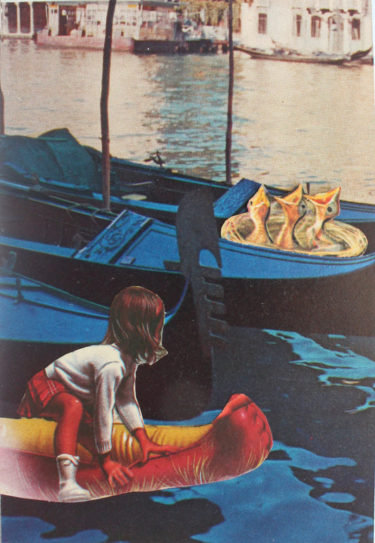 a girl in venice #1: קולאז' בעבודת יד