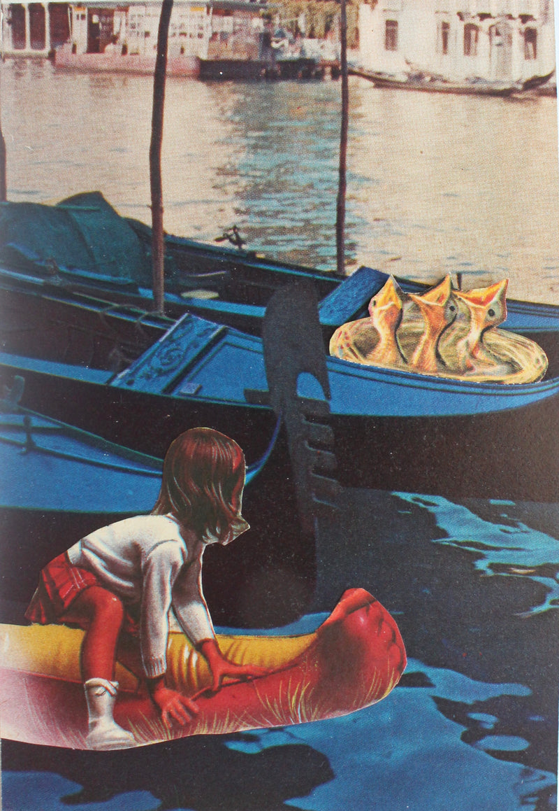 a girl in venice #1: קולאז' בעבודת יד