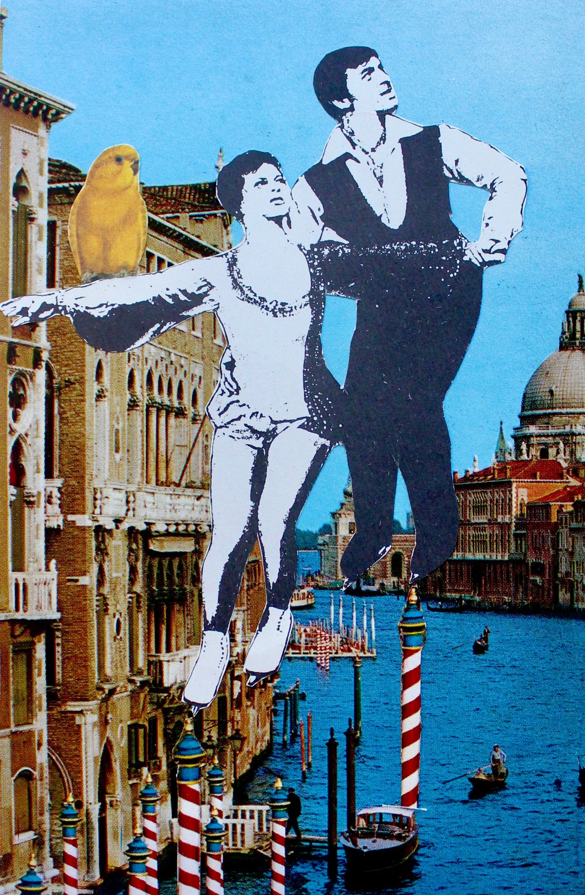 skating in venice: קולאז' בעבודת יד