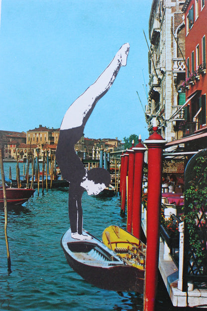 handstand in venice: קולאז' בעבודת יד