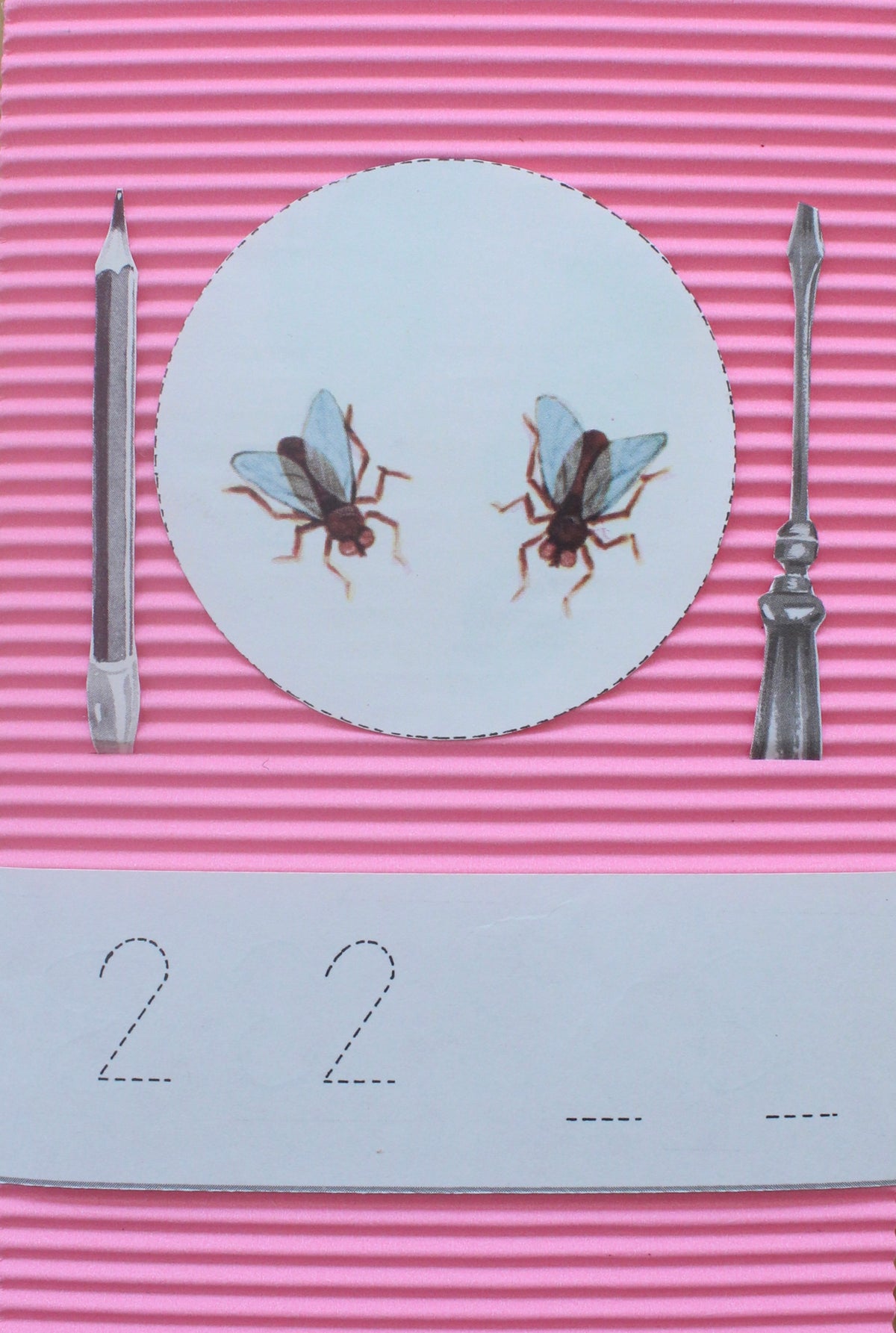 two flies: קולאז' בעבודת יד
