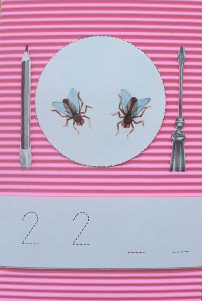 two flies: קולאז' בעבודת יד