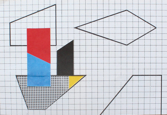 shapes (white)#1: קולאז' בעבודת יד