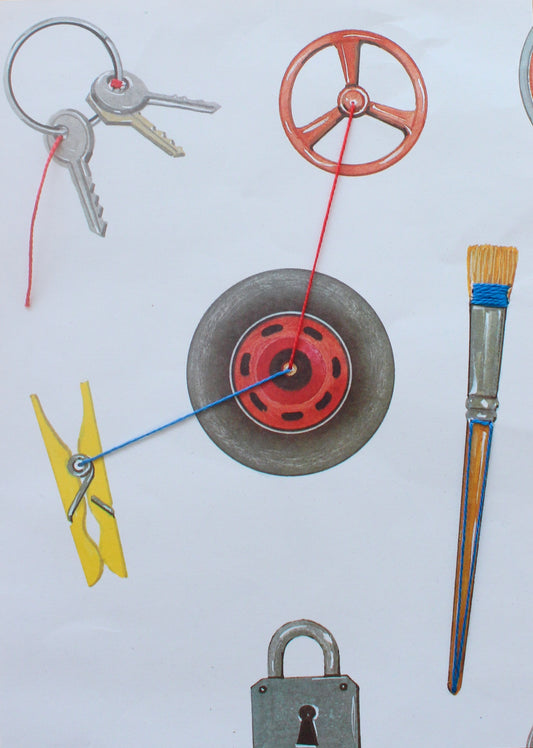 objects (white): קולאז' בעבודת יד